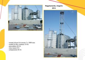 Montaj silozuri de stocare - uscator flux continuu - precuratitor - siloz tranzit - Nagykamaras Ungaria